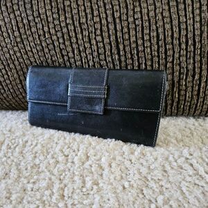 Ann Taylor Loft black leather wallet